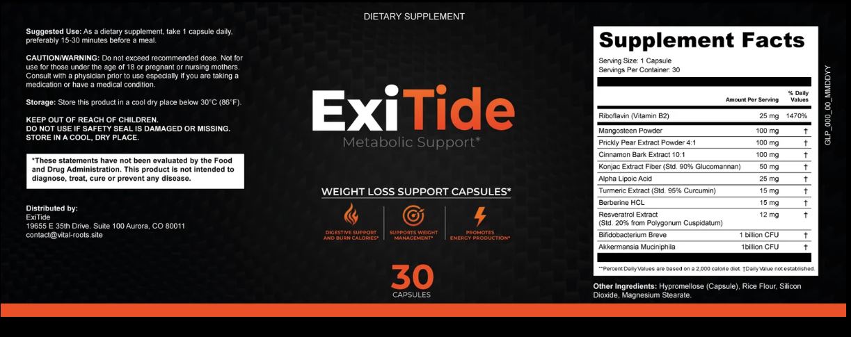 ExiTide supplement facts